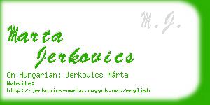 marta jerkovics business card